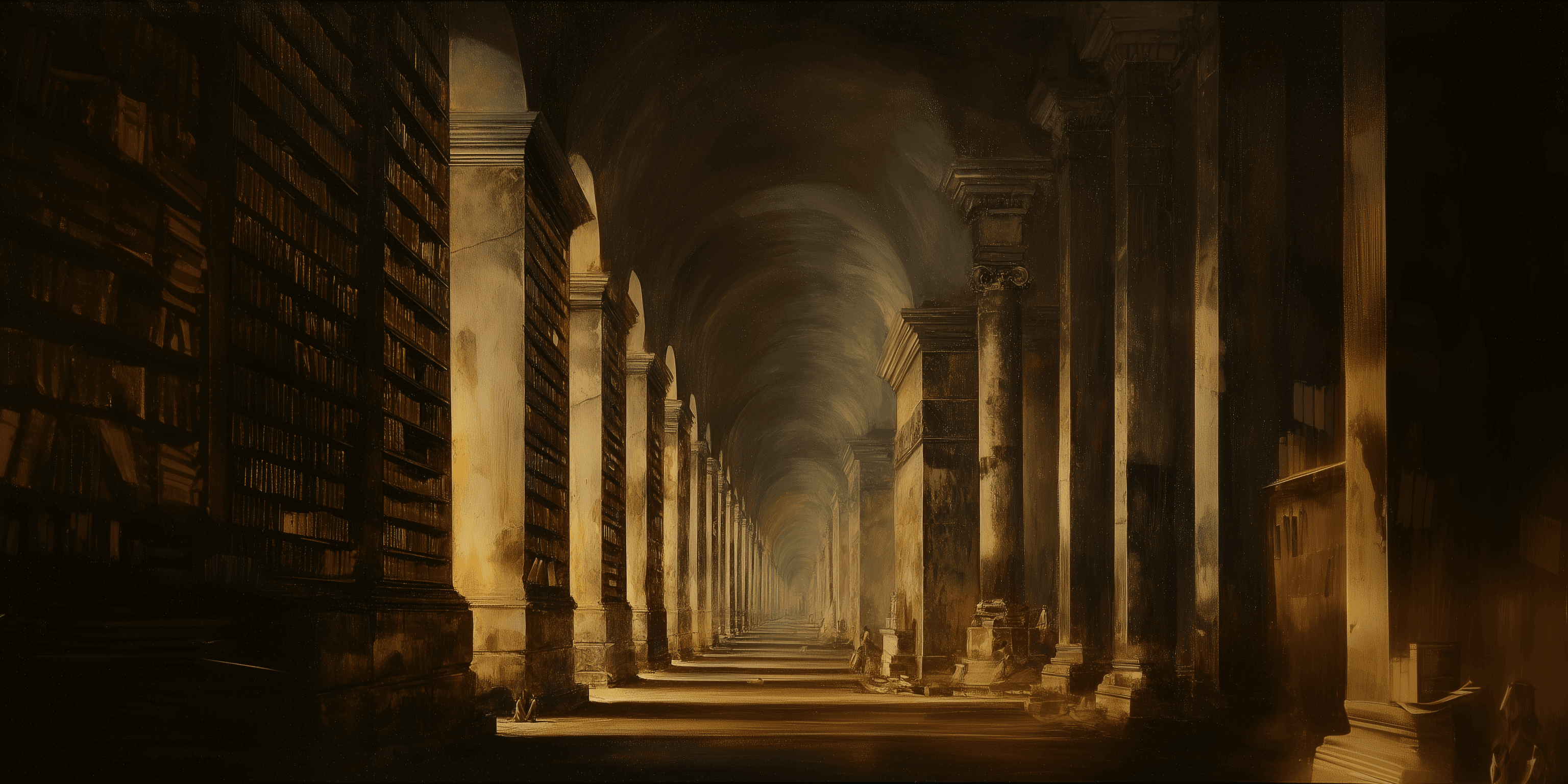 Library corridor background